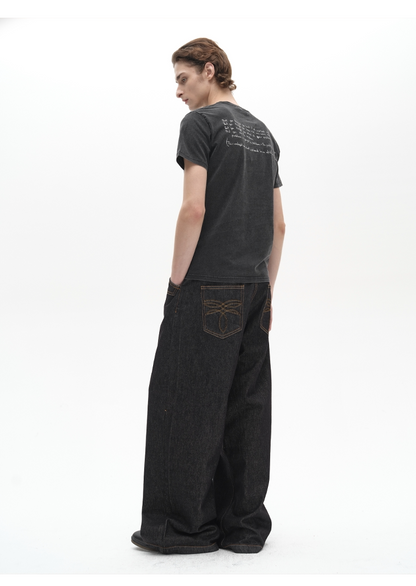 EMBROIDERED POCKET JEANS