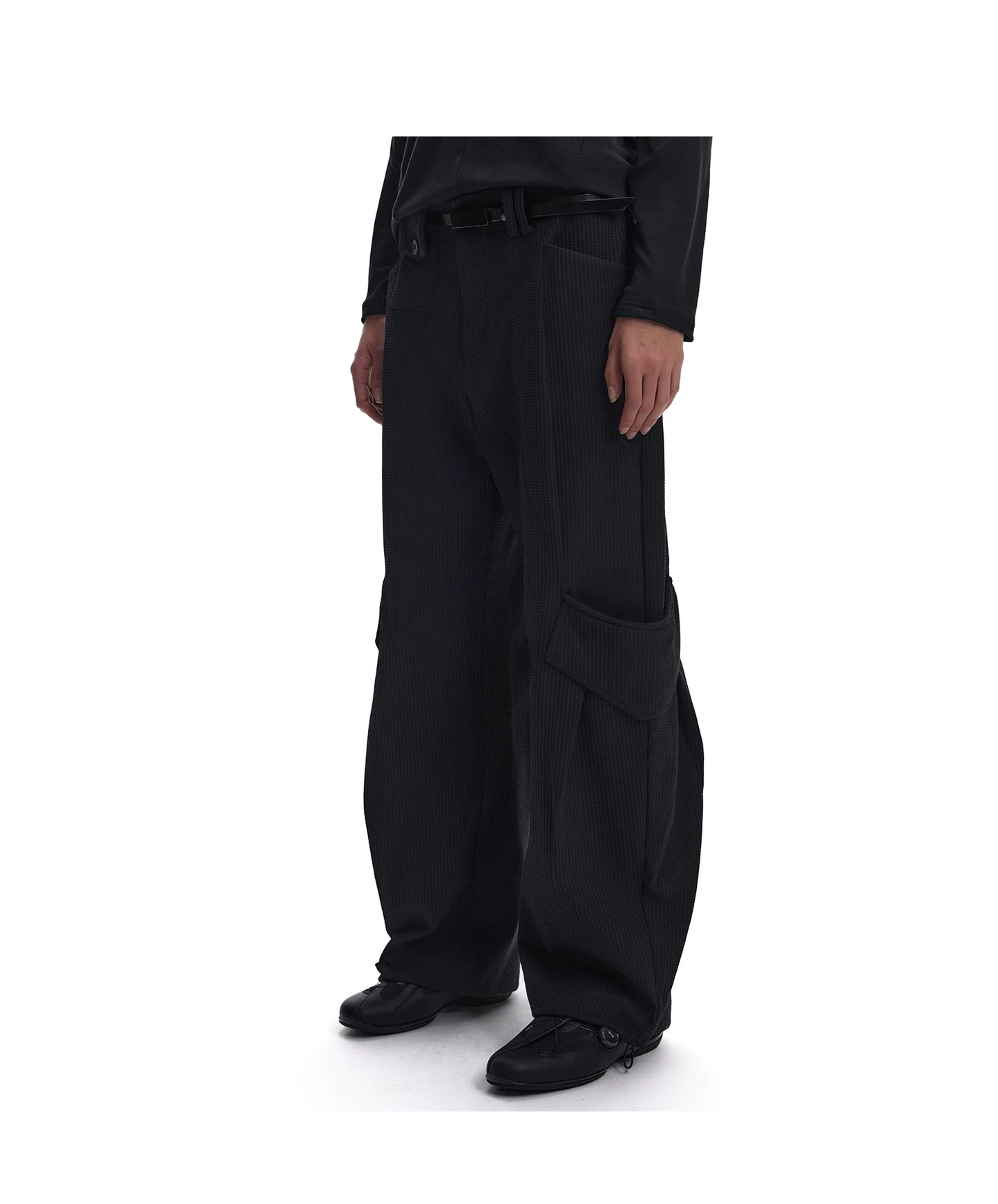 CASUAL WAFFLE-WEAVE POCKET PANTS