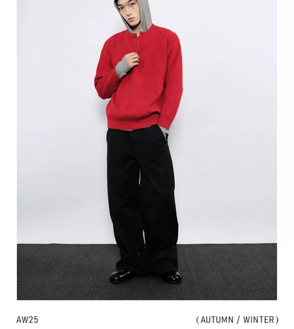 STURDY WIDE-CUFF CASUAL PANTS