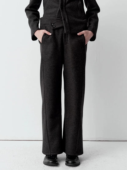 OFF-CENTER WAIST WIDE-LEG SWEATPANTS