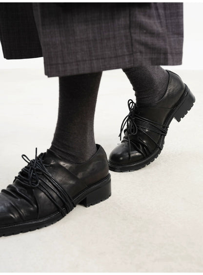 DISTRESSED LEATHER DERBY SHOES