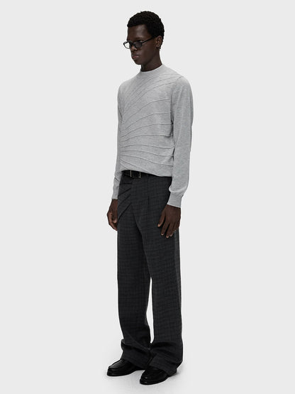 RADIATING PLEAT CHECK TROUSERS 14