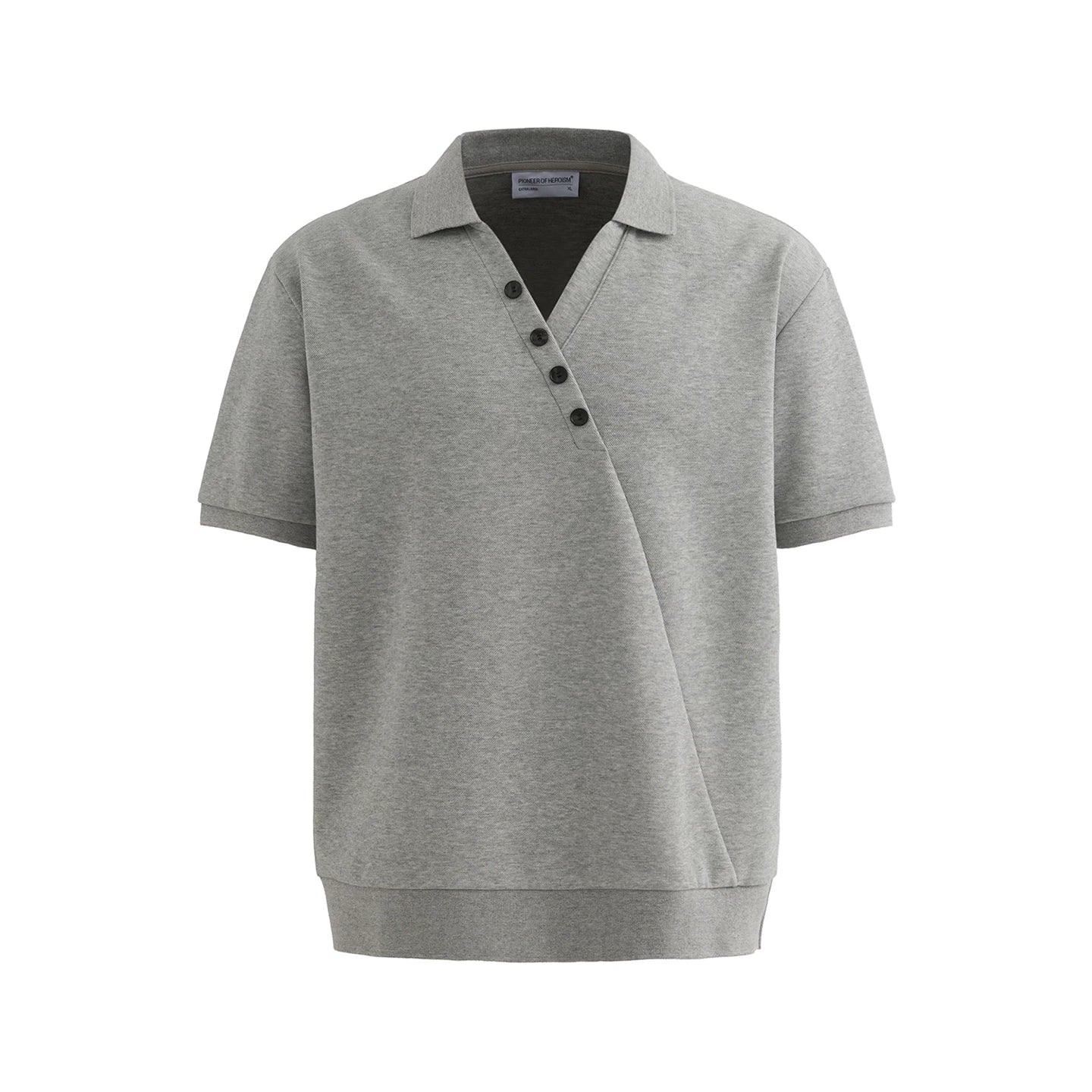 CHIC MISPLACED BUTTON POLO SHIRT