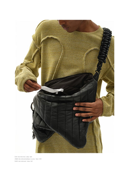 FAUX LEATHER CROSSBODY LAPTOP BAG