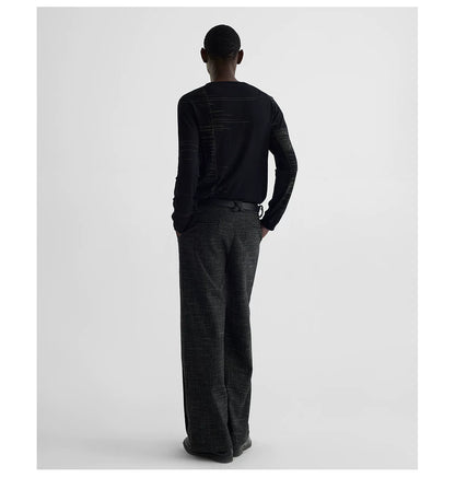 LINE JACQUARD LONG SLEEVE KNIT