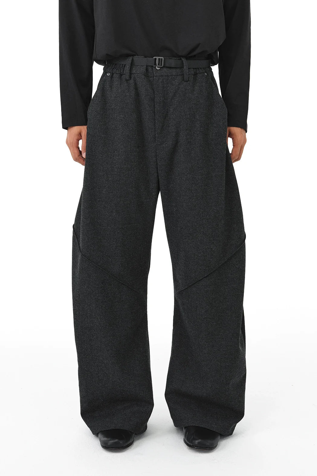 CURVED PATCHWORK LOOSE PANTS