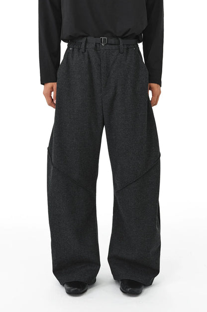 CURVED PATCHWORK LOOSE PANTS