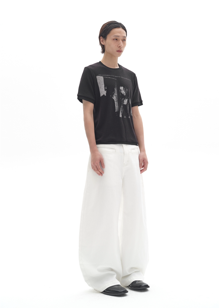 ELEGANT WIDE-LEG DENIM PANTS