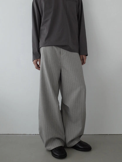 RETRO STRIPED WIDE-LEG PANTS