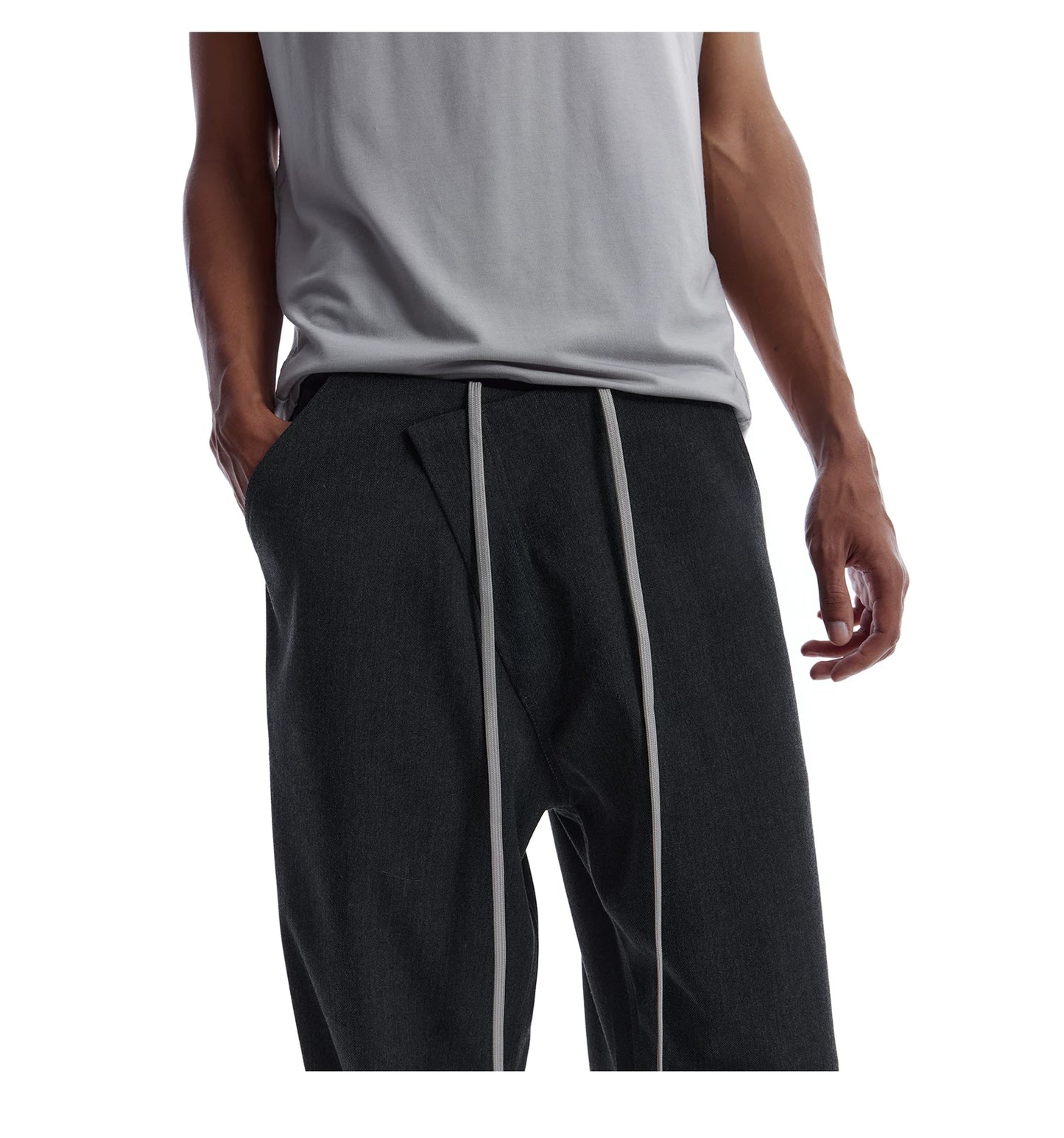 3D SLANT PLACKET CASUAL PANTS