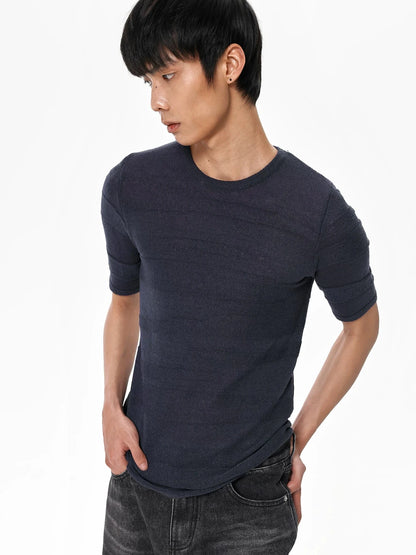 NAVY CAMOUFLAGE KNIT TEE
