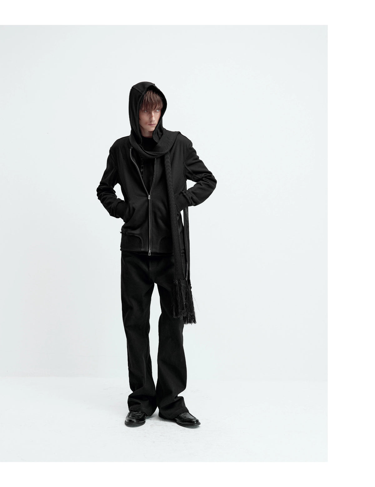ZIPPERED SLIM-FIT HOODIE