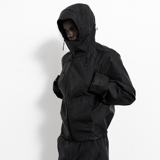 CURVED ZIPPER WATERPROOF JACKET