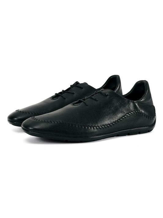 CURVED STITCH LEATHER RACING SHOES ブラック