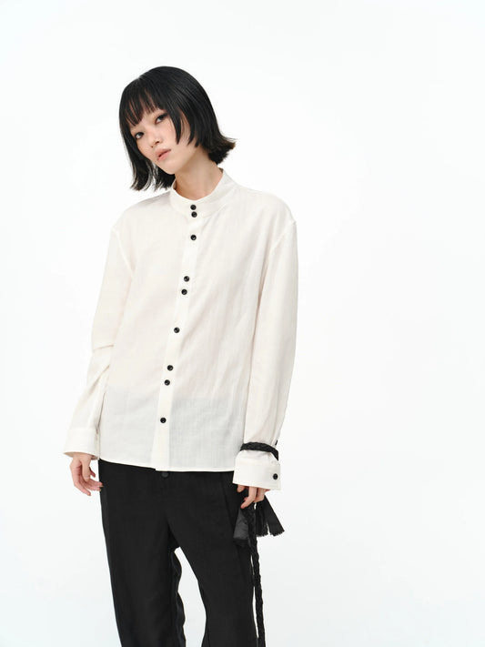 ASYMMETRICAL BUTTON-DOWN SHIRT