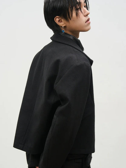 VINTAGE TWEED STAND COLLAR JACKET