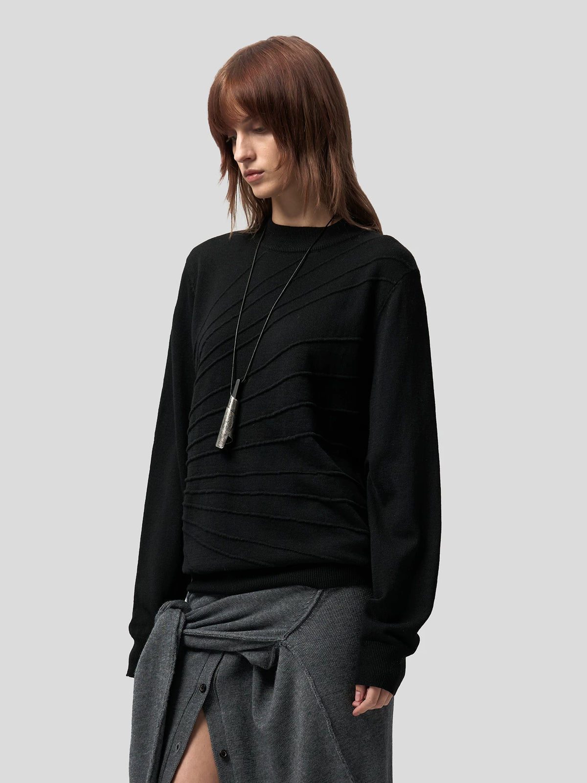 SCULPTED JACQUARD LONG SLEEVE KNIT 16