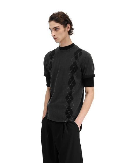 EMBROIDERED RIBBED TEE