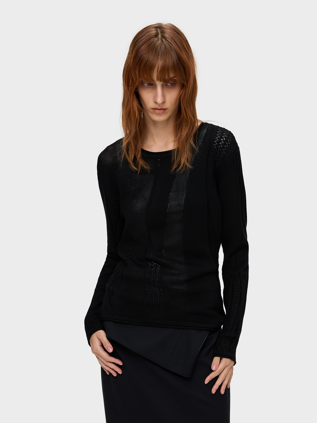 MIXED STITCH OPENWORK KNIT 14