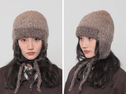 MELANGE EARFLAP KNIT CAP 13