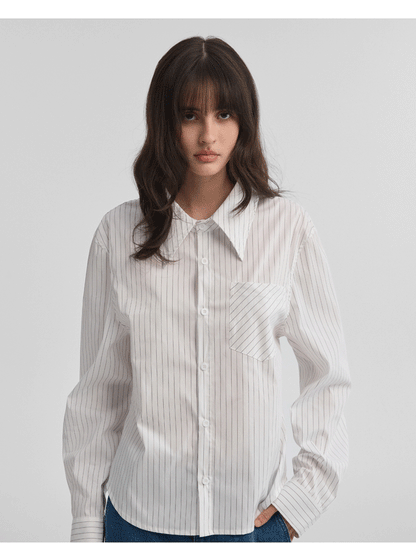 POINT COLLAR STRIPE SHIRT 7