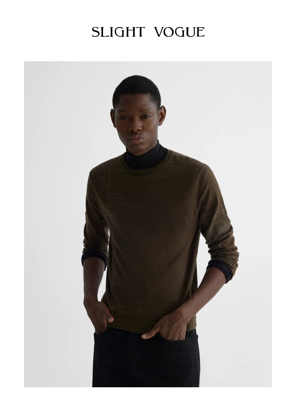LINE JACQUARD LONG SLEEVE KNIT