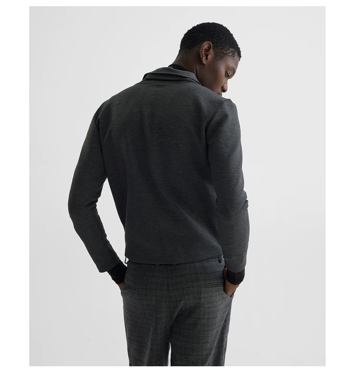 SHAWL COLLAR ZIP CARDIGAN グレー