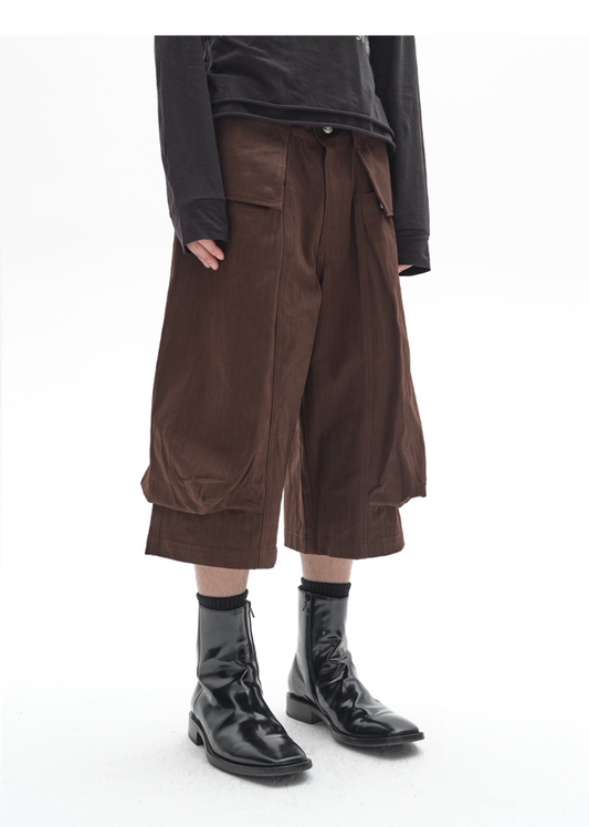 3D POCKETED CROP SHORTS