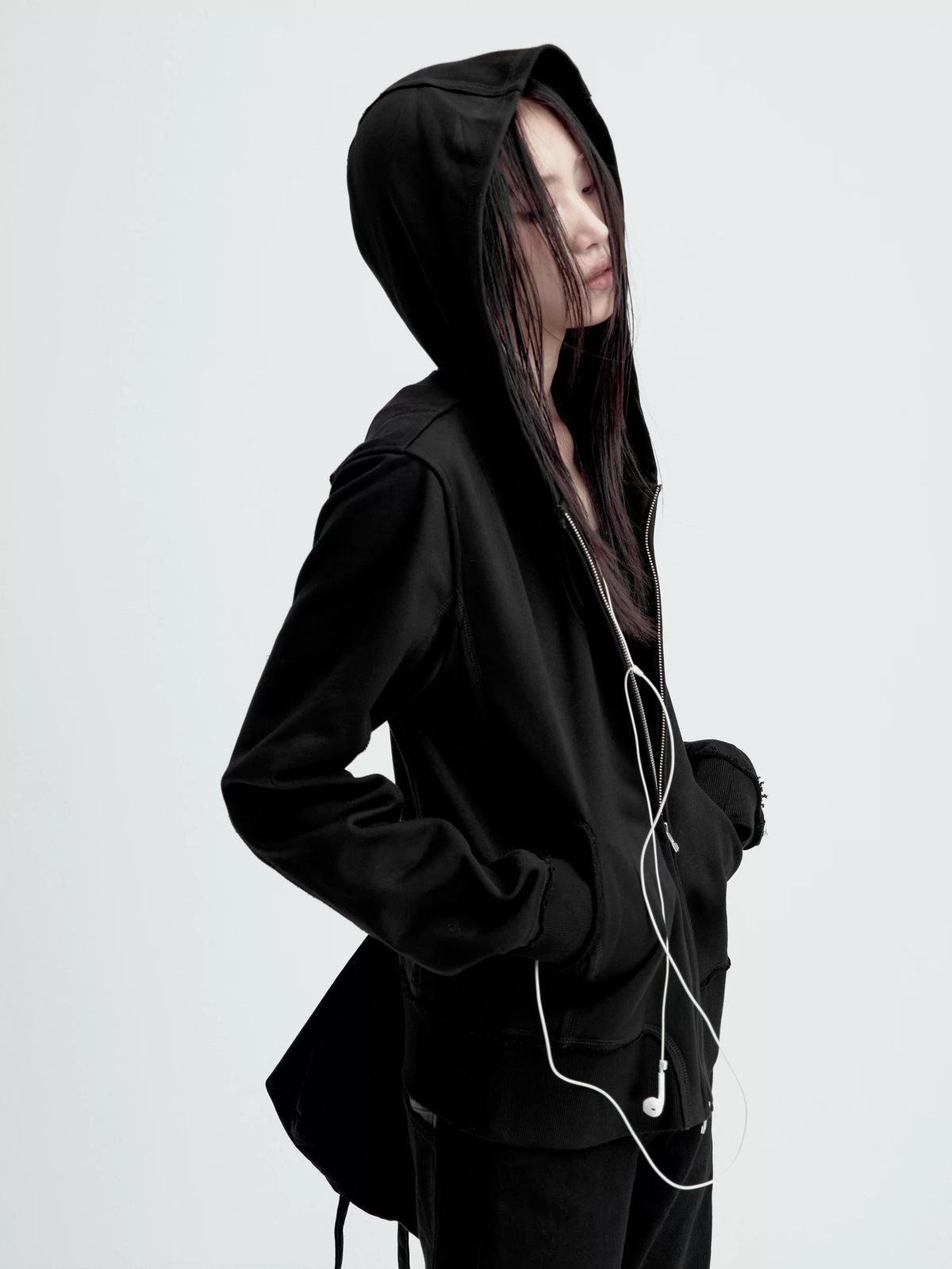 ZIPPERED SLIM-FIT HOODIE