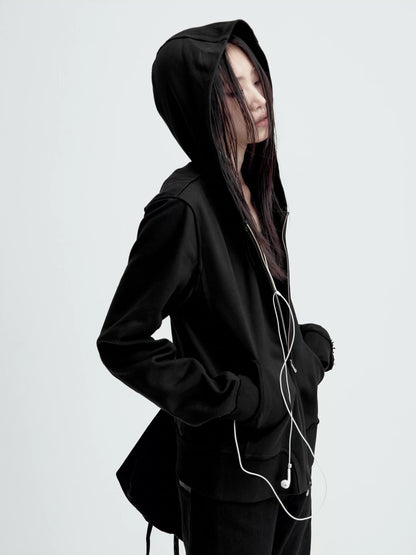 ZIPPERED SLIM-FIT HOODIE
