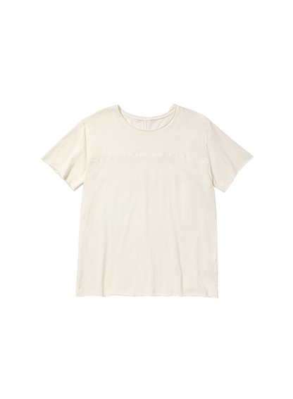 TEXTURED COTTON-LINEN SHORT-SLEEVE TOP