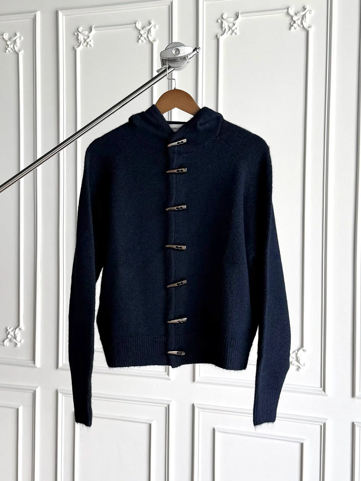 TOGGLE HOODED KNIT CARDIGAN 1