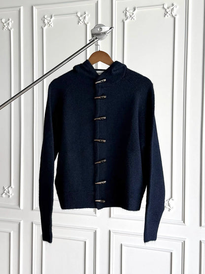 TOGGLE HOODED KNIT CARDIGAN 1