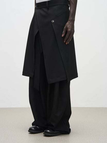 TYPE A SLIT SKIRT WITH OVERLAY