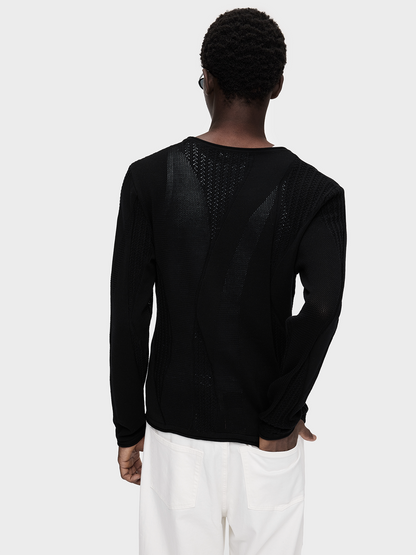 MIXED STITCH OPENWORK KNIT 17