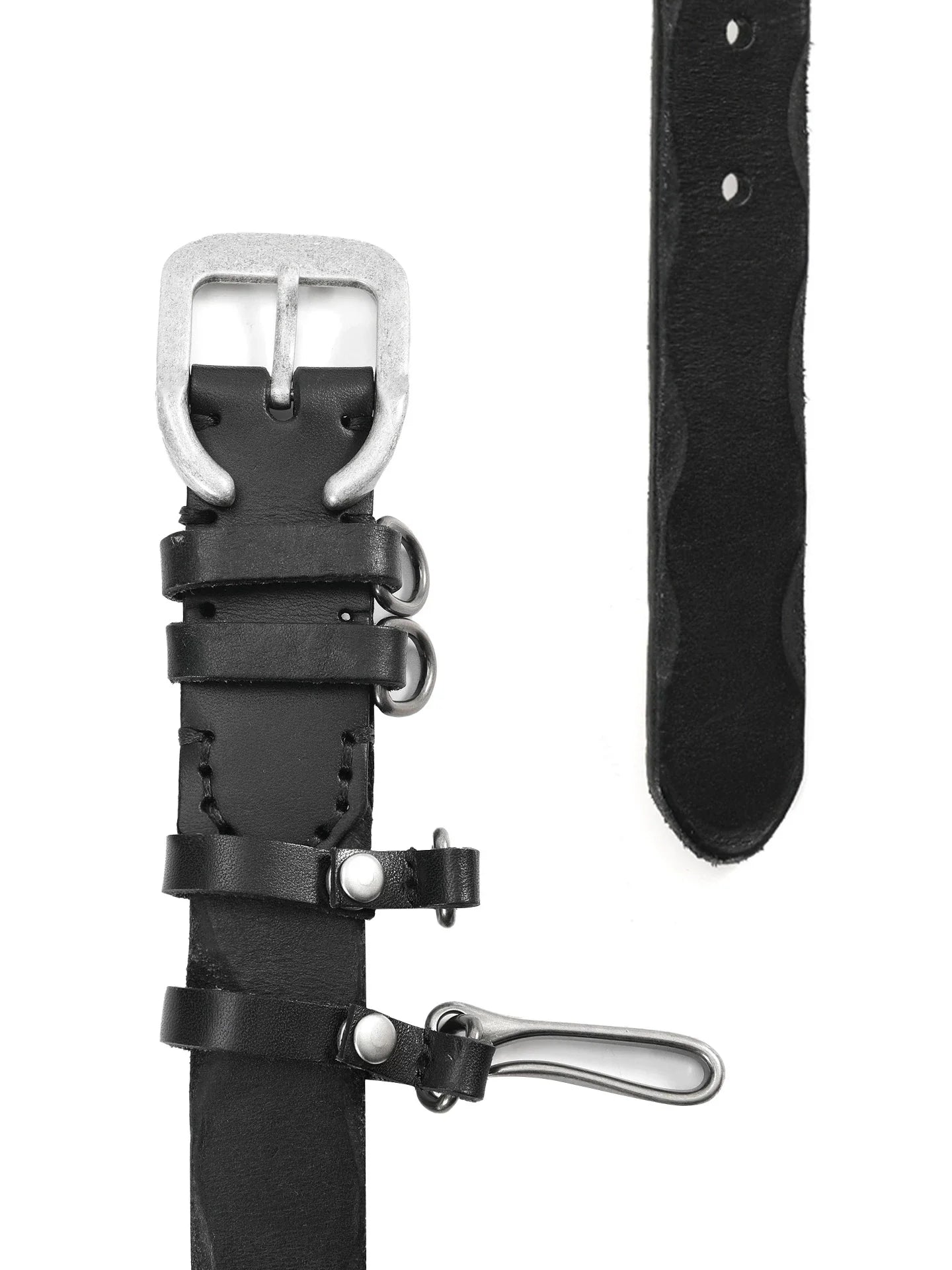 FLOCKED LEATHER BELT