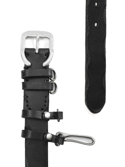 FLOCKED LEATHER BELT