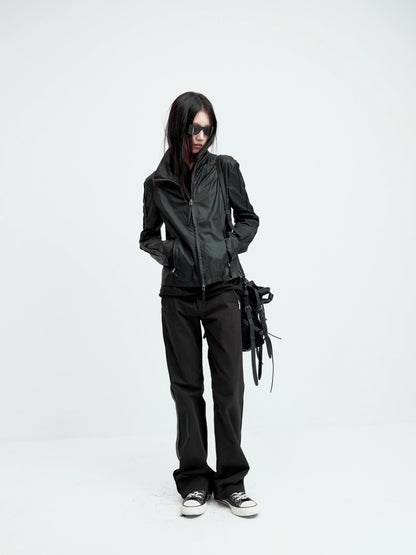 WAX COATED STAND-UP JACKET