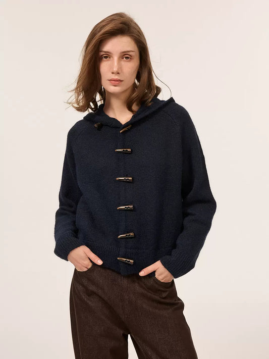 TOGGLE HOODED KNIT CARDIGAN 4