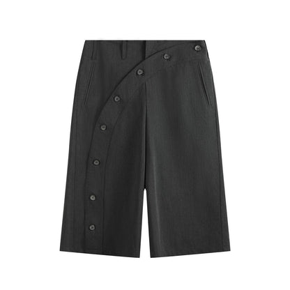 CHIC GRAY CROPPED SUIT SHORTS