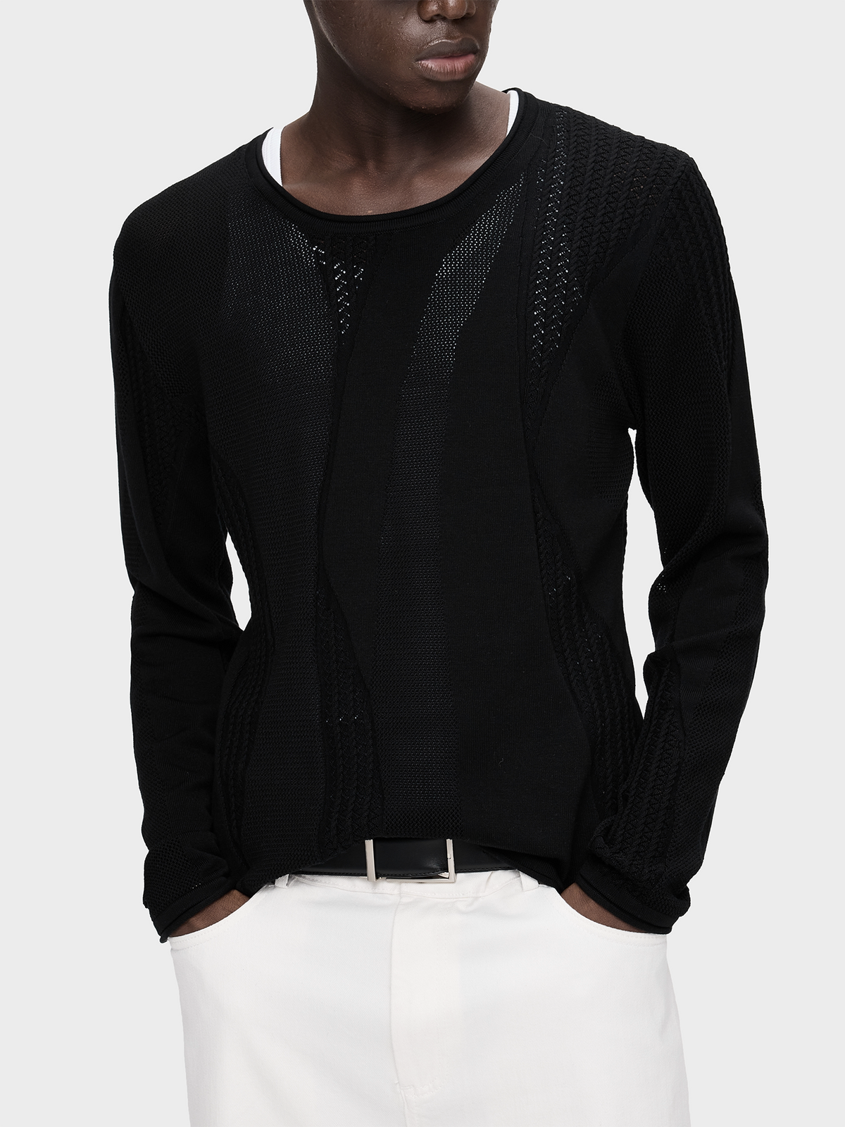 MIXED STITCH OPENWORK KNIT 16