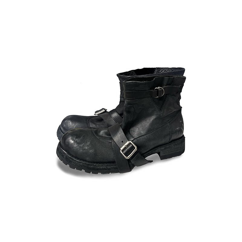 FROSTED LEATHER ENGINEER BOOTS