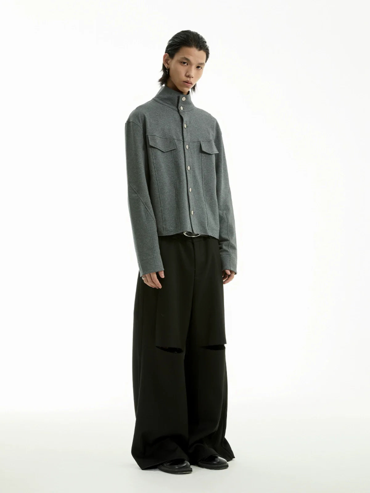 DARK FLORAL TERRY JACKET