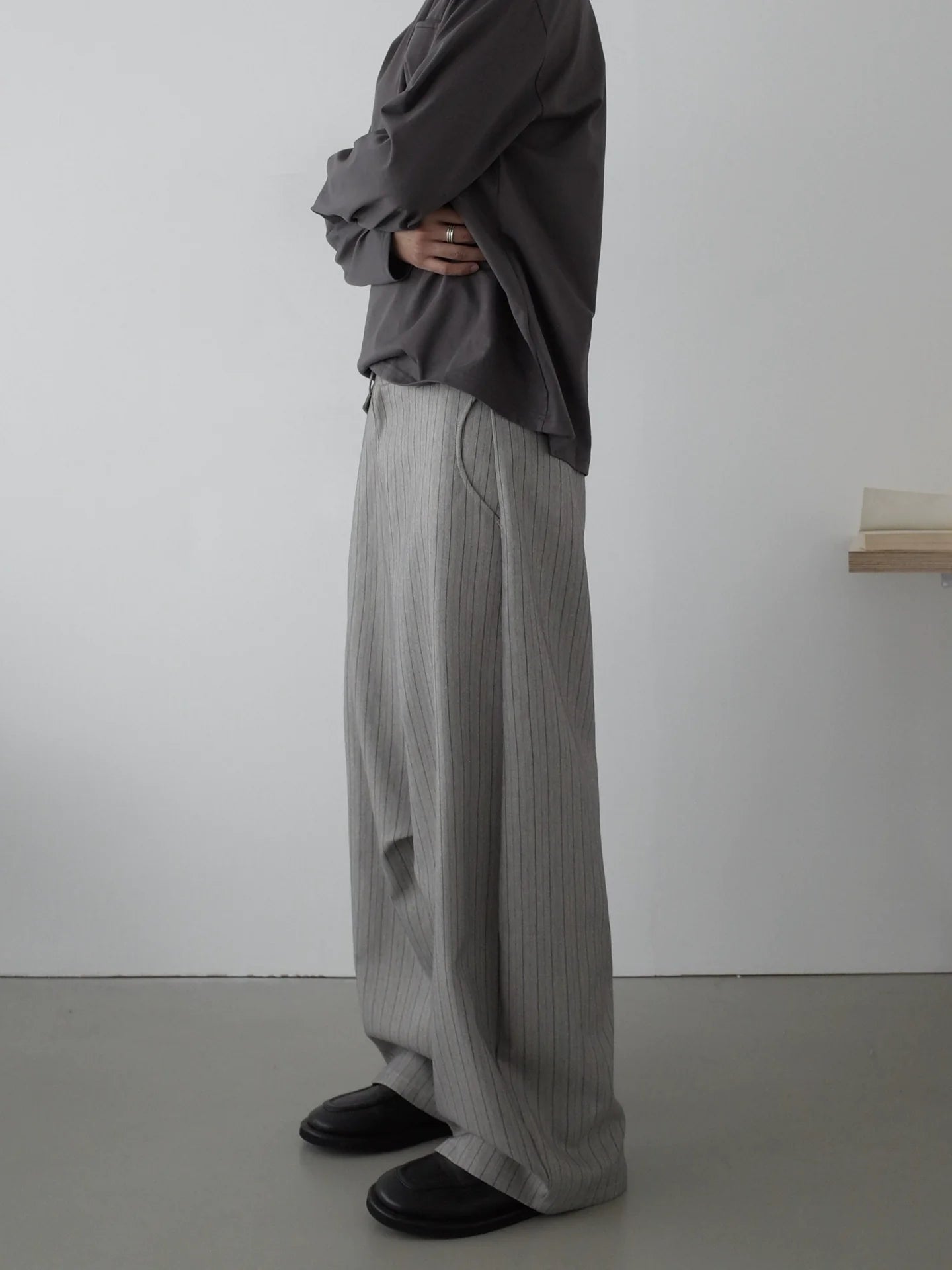 RETRO STRIPED WIDE-LEG PANTS