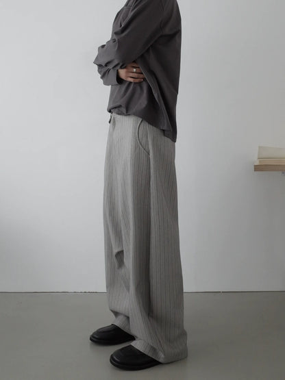 RETRO STRIPED WIDE-LEG PANTS