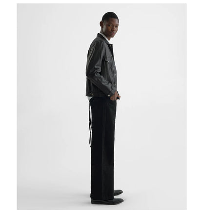 COATED TYPE THREE BIKER JACKET ブラック