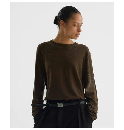 LINE JACQUARD LONG SLEEVE KNIT