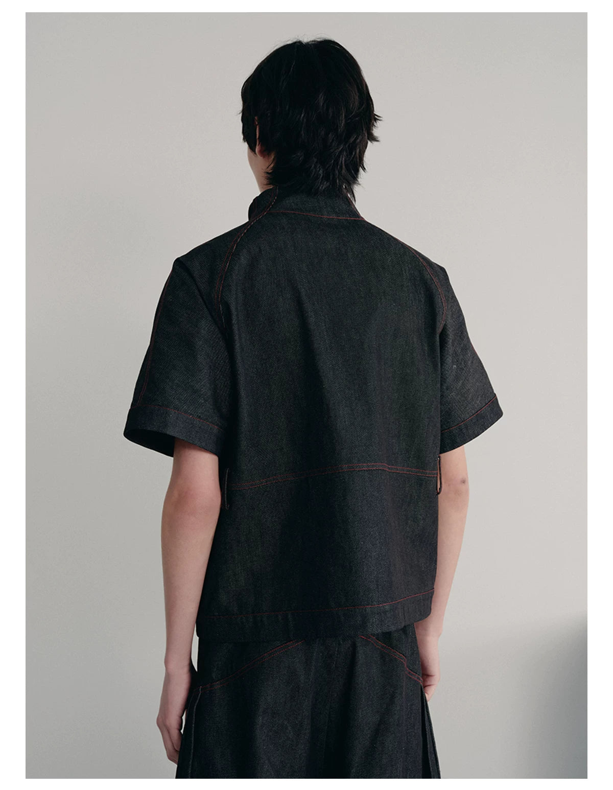 RAW DENIM SHIRT WITH SLITS