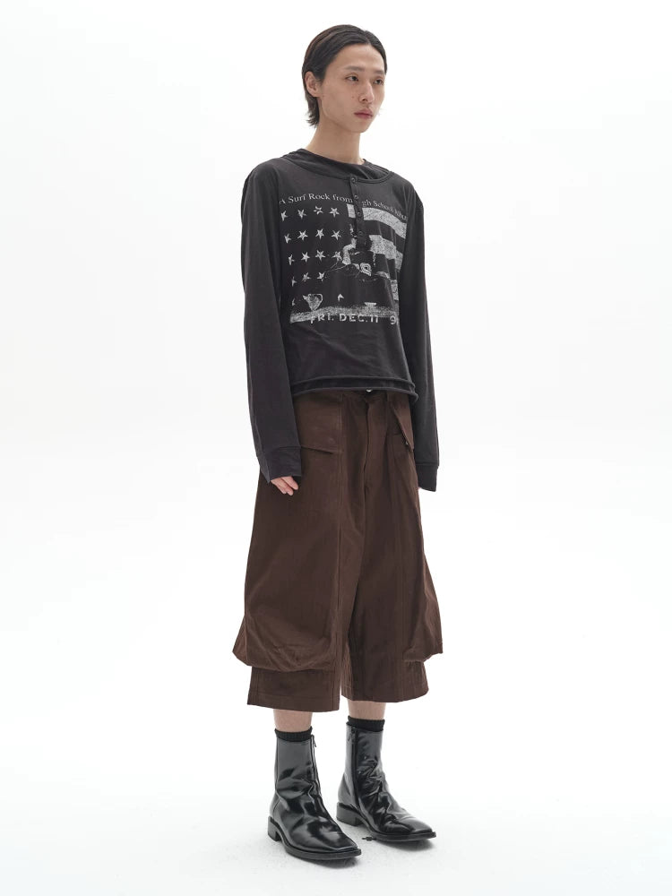 3D POCKETED CROP SHORTS