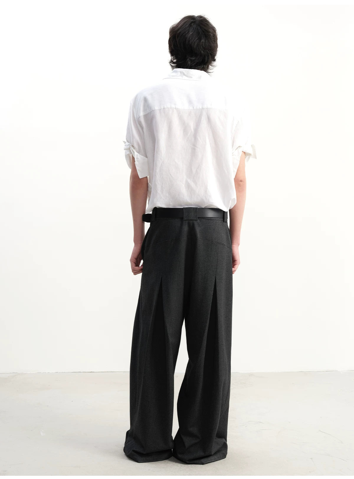 PLEATED WIDE LEG CASUAL PANTS